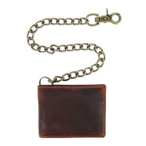 CTM Men's RFID Vintage Leather Bifold Chain Wallet